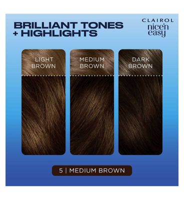 Clairol Nice'n Easy Crème Oil Infused Permanent Hair Dye 5 Medium Brown 177ml