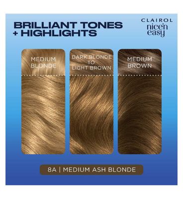 Clairol Nice'n Easy Crème Oil Infused Permanent Hair Dye 8A Medium Ash Blonde 177ml