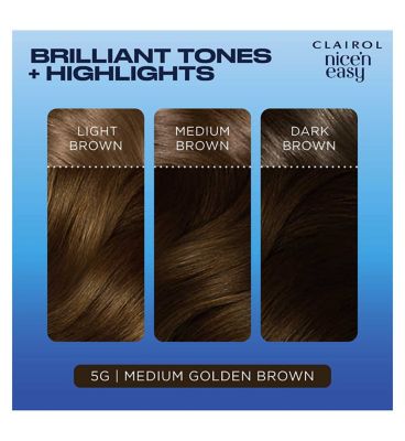 Clairol Nice'n Easy Crème Oil Infused Permanent Hair Dye 5G Medium Golden Brown 177ml