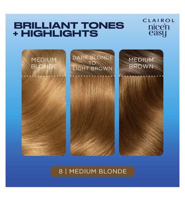 Clairol Nice'n Easy Crème Oil Infused Permanent Hair Dye 8 Medium Blonde 177ml