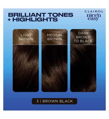 Clairol Nice'n Easy Crème Oil Infused Permanent Hair Dye 3 Brown Black 177ml