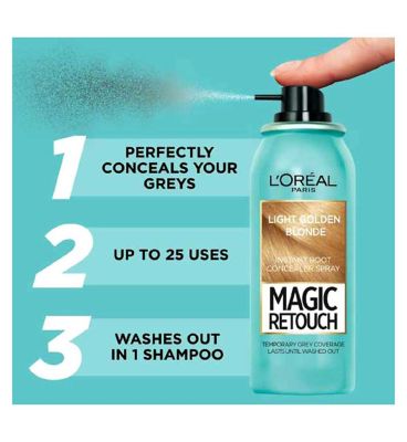 L’Oreal Paris Magic Retouch Light Golden Blonde Root Touch Up, Temporary Instant Root Concealer Spray Easy Application, 75ml