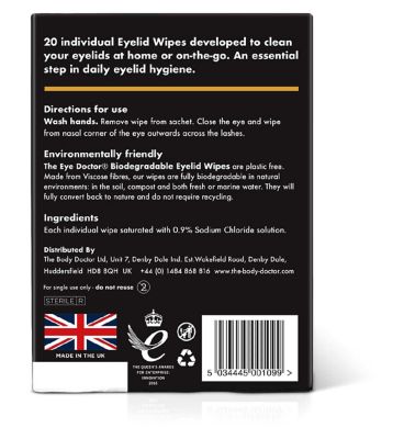 The Eyelid Wipe - 20 Individual Lid Wipes