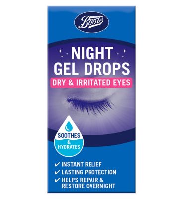 Boots Night Gel Drops - Dry & Irritated Eyes 10ml