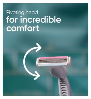 Gillette Venus 3 Colors Disposable Razors, Pack Of 4