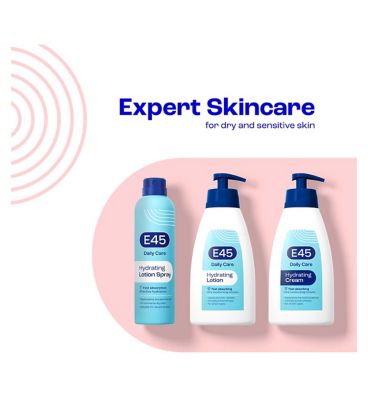 E45 Daily Hydrating Lotion Spray Moisturiser to Repair and Moisturise Dry and Sensitive Skin - 200ml