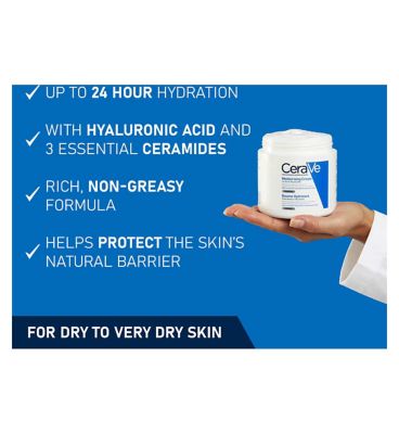 CeraVe Moisturising Cream Pot with Hyaluronic Acid & Ceramides for Dry to Very Dry Skin 454g