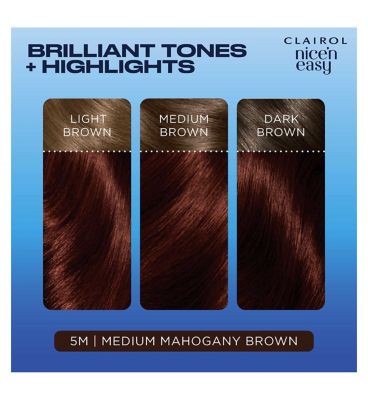 Clairol Nice'n Easy Crème Oil Infused Permanent Hair Dye 5M Medium Mahogany Brown 177ml
