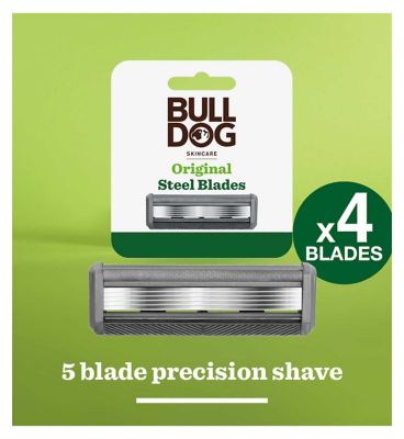Bulldog Skincare Original Men's Razor Refills, 4 pack