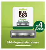 Bulldog Skincare Original Men's Razor Refills, 4 pack