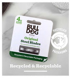 Bulldog Skincare Original Men's Razor Refills, 4 pack