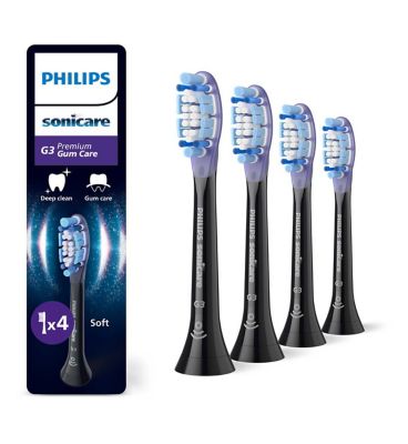 Philips Sonicare Premium Gum Care BrushSync Enabled Replacement Toothbrush Brush Heads (Black) 4pk HX9054/33