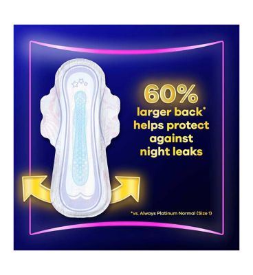 Always Platinum Secure Night (Size 4) Pads Wings 7 Sanitary Towels