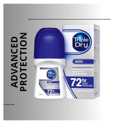 Triple Dry Men's Anti Perspirant Roll On 50ml