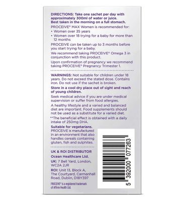 Proceive Advanced Fertility Supplement Max Women - 30 Sachets