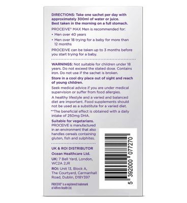 Proceive Advanced Fertility Supplement Max Men - 30 Sachets