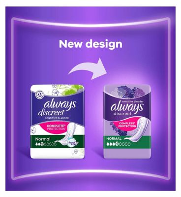 Always Discreet Incontinence Pads Normal - 72 pads (6 pack bundle)