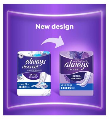 Always Discreet Incontinence Pads Plus Long Plus - 48 pads (6 pack bundle)