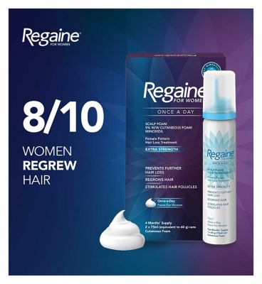 Regaine For Women Once a Day Scalp Foam 5% w/w Cutaneous Foam - 4 Month Supply