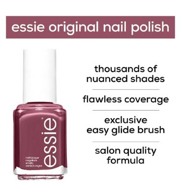 Essie Nail Polish 41 Island Hopping Dusty Purple Colour, Original High Shine and High Coverage Nail Polish 13.5 ml