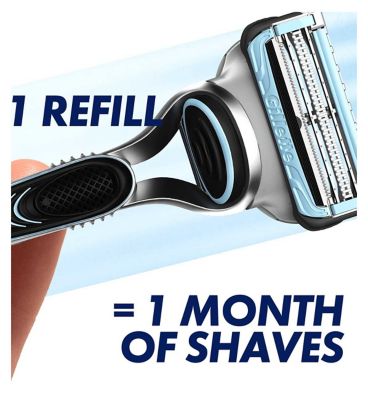 Gillette SkinGuard Sensitive Razor Blade Refills for Men, 8 Blades