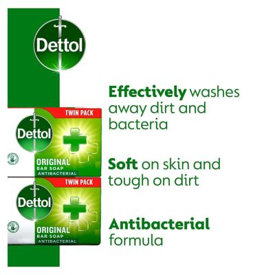 Dettol Original Antibacterial Hand Soap Bar - 2 x 100g