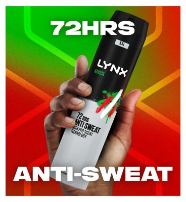 Lynx XXL Africa 72-hour protection Antiperspirant Deodorant Aerosol Spray for all-day freshness 250ml