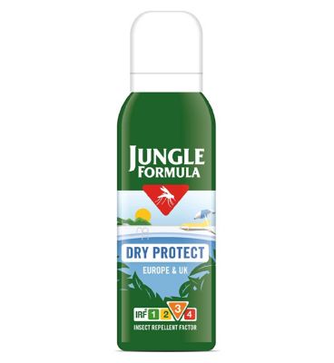 Jungle Formula Dry Protect Aerosol Insect Repellent 125ml - DEET free - Up to 6 hours Hours Protection - Non Greasy