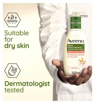 Aveeno Daily Moisturising Yogurt Body Cream – Apricot & Honey Scented 300ml