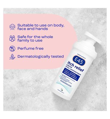 E45 Itch Relief Cream for Itchy, Irritated and Eczema Prone Skin - 500g Pump