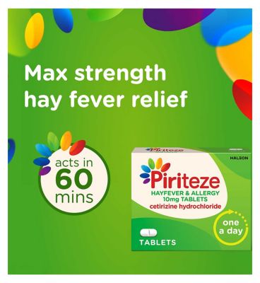 Piriteze Antihistamine Allergy Relief Tablets, Cetirizine – Pack of 14