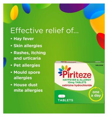 Piriteze Antihistamine Allergy Relief Tablets, Cetirizine – Pack of 14