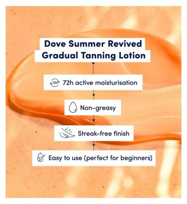 Dove Summer Revived Light to Medium Gradual Tanning Lotion For Face and Body All Skin Types 75ml