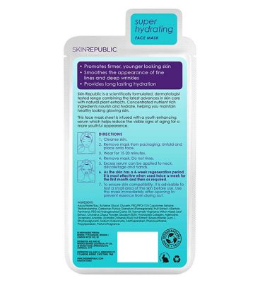 Skin Republic Hyaluronic Acid + Collagen Face Sheet Mask 25ml