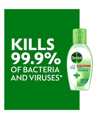 Dettol Antibacterial Hand Sanitiser - Aloe Vera Gel - 50ml