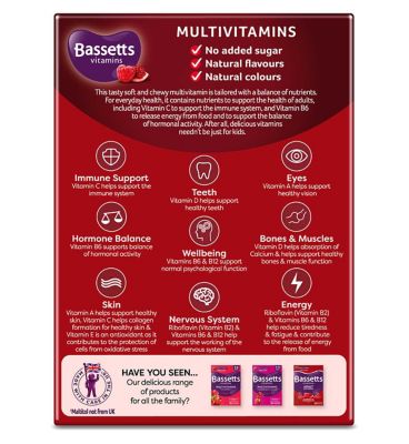 Bassetts Multivitamins Raspberry & Pomegranate Flavour Soft & Chewies Adult - 60