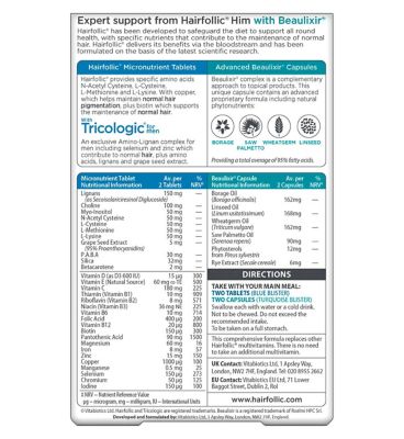 Vitabiotics Hairfollic Him Advanced - 30 Tablets + 30 Capsules