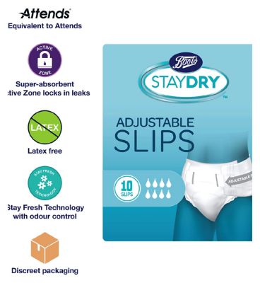 Boots Staydry Adjustable Slips (Sizes Medium-XL)