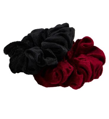 Boots Kids Scrunchies Red and Black Velvet
