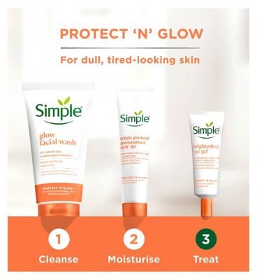 Simple Triple Protect Moisturiser SPF 30 Protect 'N' Glow 40ml