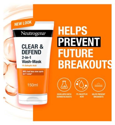 NEUTROGENA® Clear & Defend 1% Salicylic Acid 2-IN-1 Wash-Mask 150ml