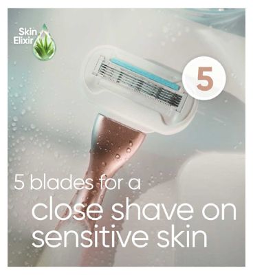Venus Deluxe Smooth Sensitive RoseGold Razor Handle + 3 Blades