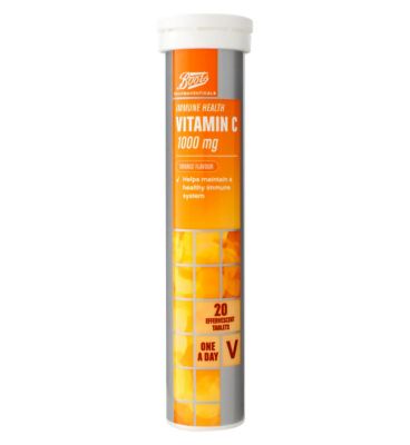 Boots High Strength Vitamin C 1000 mg – 20 Orange Flavour Effervescent Tablets