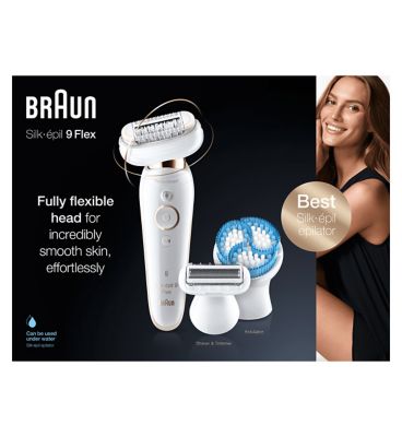 Braun Silk-épil 9 Flex, Epilator with Flexible head for Easier Hair Removal - White/Gold 9-010