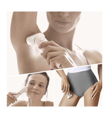 Braun Silk-épil 9 Flex 9-100 Beauty Set - Epilator, Flexible Head, Easier Hair Removal, White/Gold