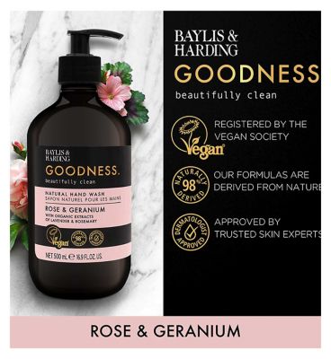 Baylis & Harding Goodness Rose & Geranium 500ml Hand Wash