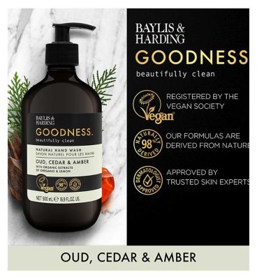 Baylis & Harding Goodness Oud, Cedar & Amber Hand Wash 500ml