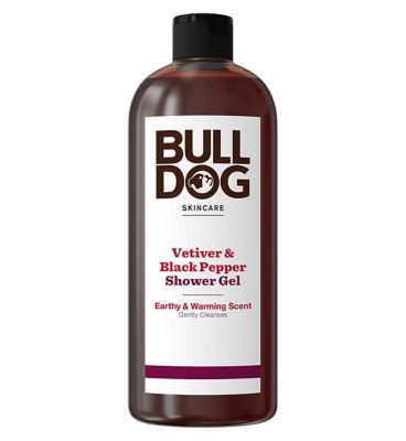 Bulldog Skincare Vetiver & Black Pepper Shower Gel for Men, Natural, Refreshing Men's Shower Gel, 500 ml