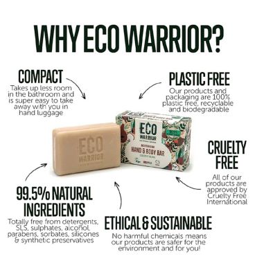 Eco Warrior Moisturising Hand & Body Bar - Coconut Blend 100g