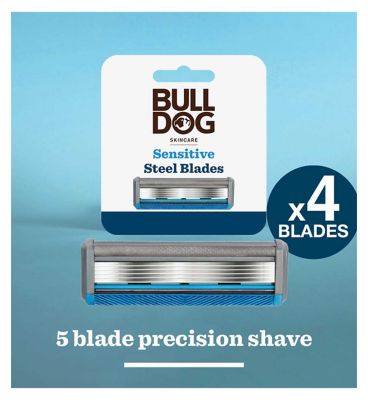Bulldog Skincare Sensitive Men's Razor Refills, 4 pack